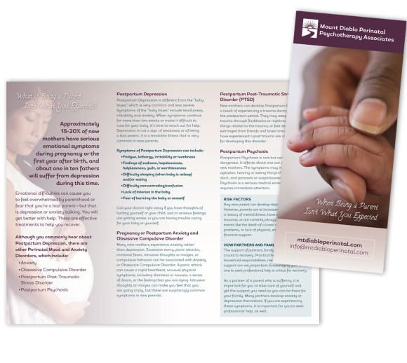 Brochure Design for Mount Diablo Perinatal Psychotherapy Associates