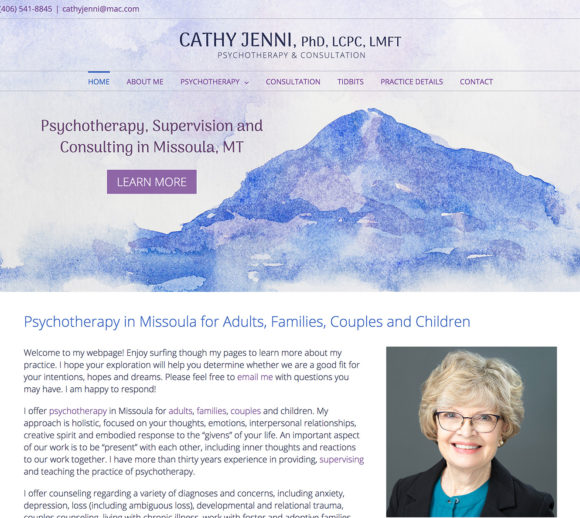 Therapist Website Design | Cathy Jenni, PhD