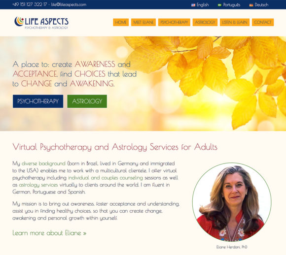 Therapist Website Design | Life Aspects