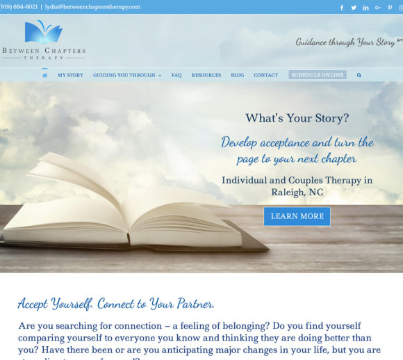 Therapist Website Design | Between Chapters Therapy