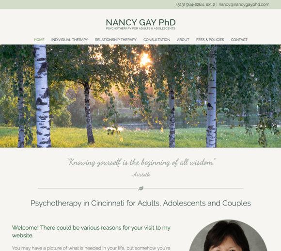 Therapist Website Design | Nancy Gay, PhD