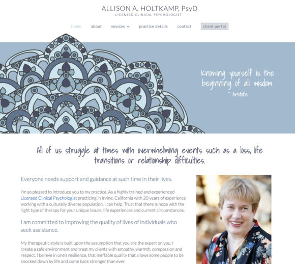 Therapist Website Design | Allison Holtkamp, PsyD
