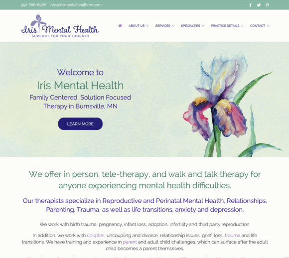 Therapist Website Design | Iris Mental Health