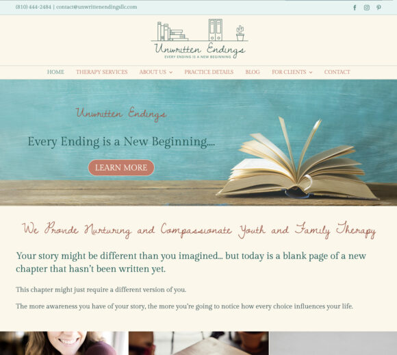 Therapist Website Design | Unwritten Endings