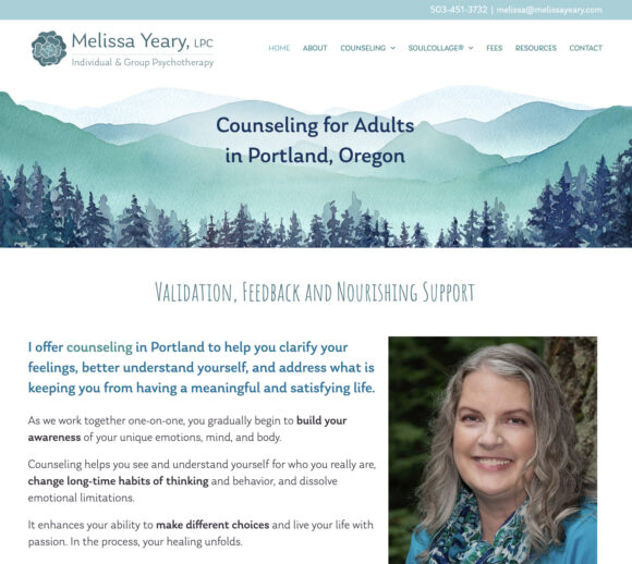 Therapist Website Design | Melissa Yeary, LPC