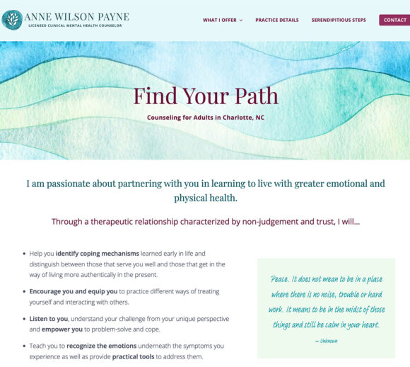 Therapist Website Design - Anne Wilson Payne