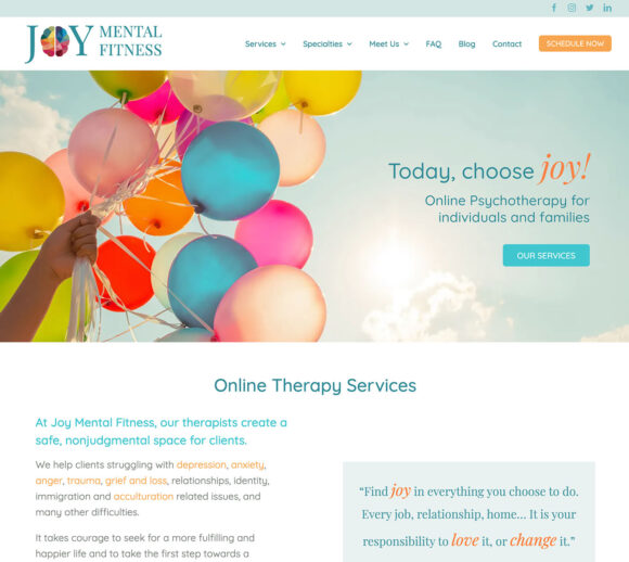 Therapist Website Design - Joy Mental Fitness
