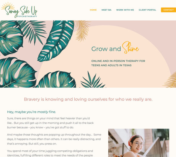 Therapist Website Design - Sunny Side Up Psychotherapy