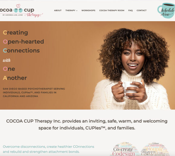 Therapist Website Design - Cocoa Cup Therapy