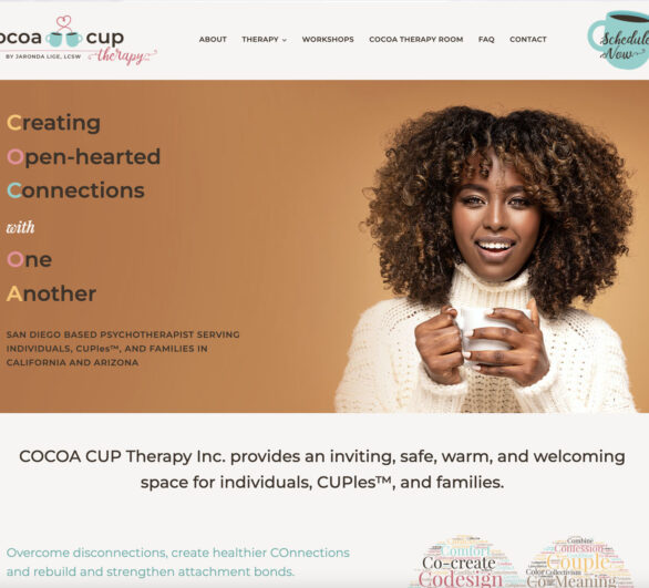 Therapist Website Design - Cocoa Cup Therapy