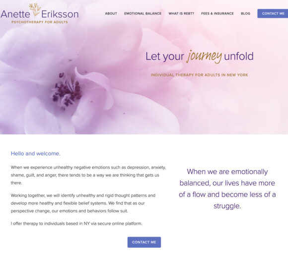 Therapist Website Design - Anette Eriksson