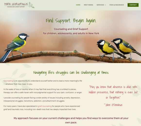 Therapist Website Design - Maria Georgopoulos