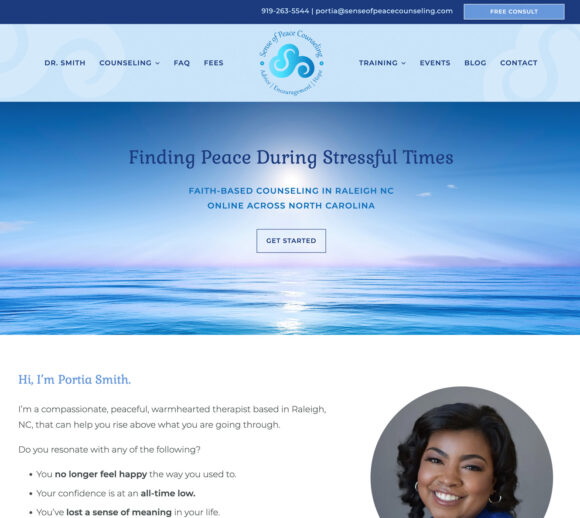 Therapist Website Design - Sense of Peace Counseling