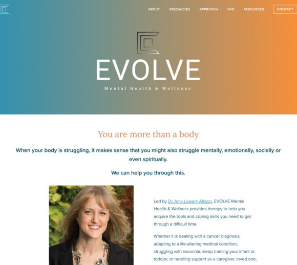 Therapist Website Design - EVOLVE Mental Health and Wellness