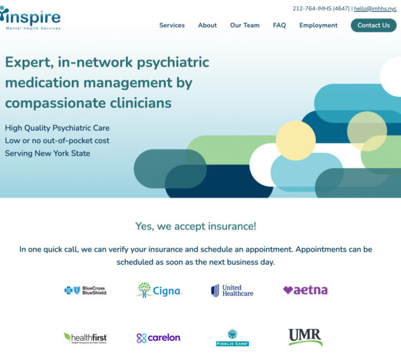 Therapist Website Design - Inspire Mental Health