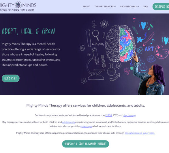 Therapist Website Design - Mighty Minds Therapy