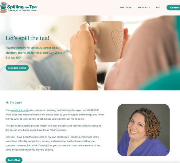 Therapist Website Design - Spilling the Tea Therapy
