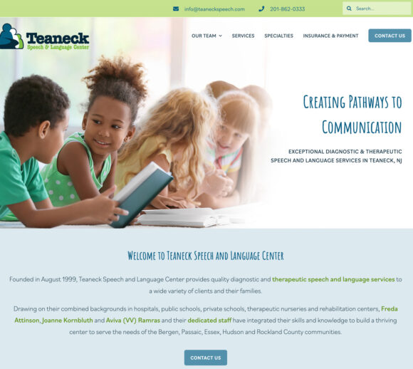 Therapist Website Design - Teaneck Speech