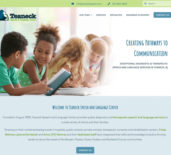Therapist Website Design - Teaneck Speech