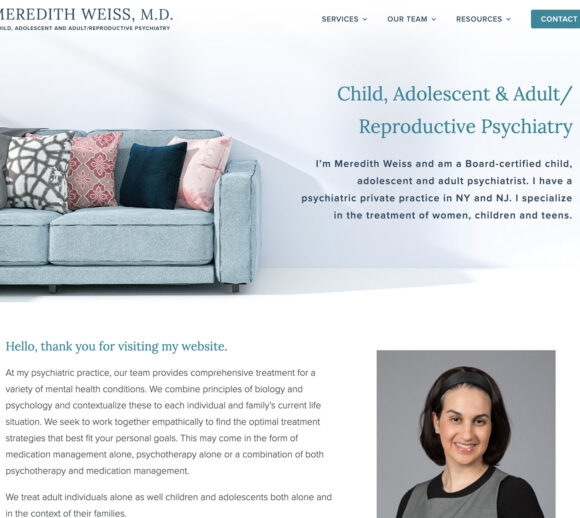 Therapist Website Design - Meredith Weiss, MD