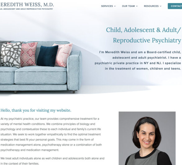 Therapist Website Design - Meredith Weiss, MD