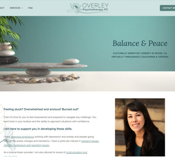 Therapist Website Design - Overley Psychotherapy