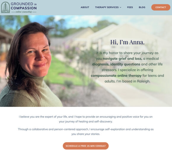 Therapist Website Design - Grounded in Compassion