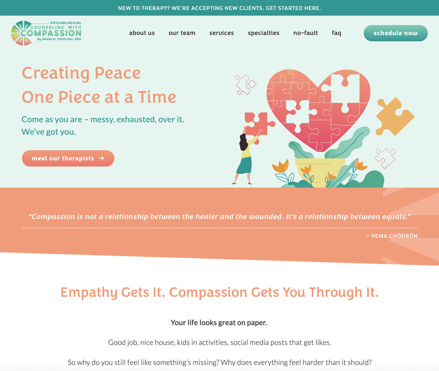 Website Design for group therapy practice Counseling with Compassion