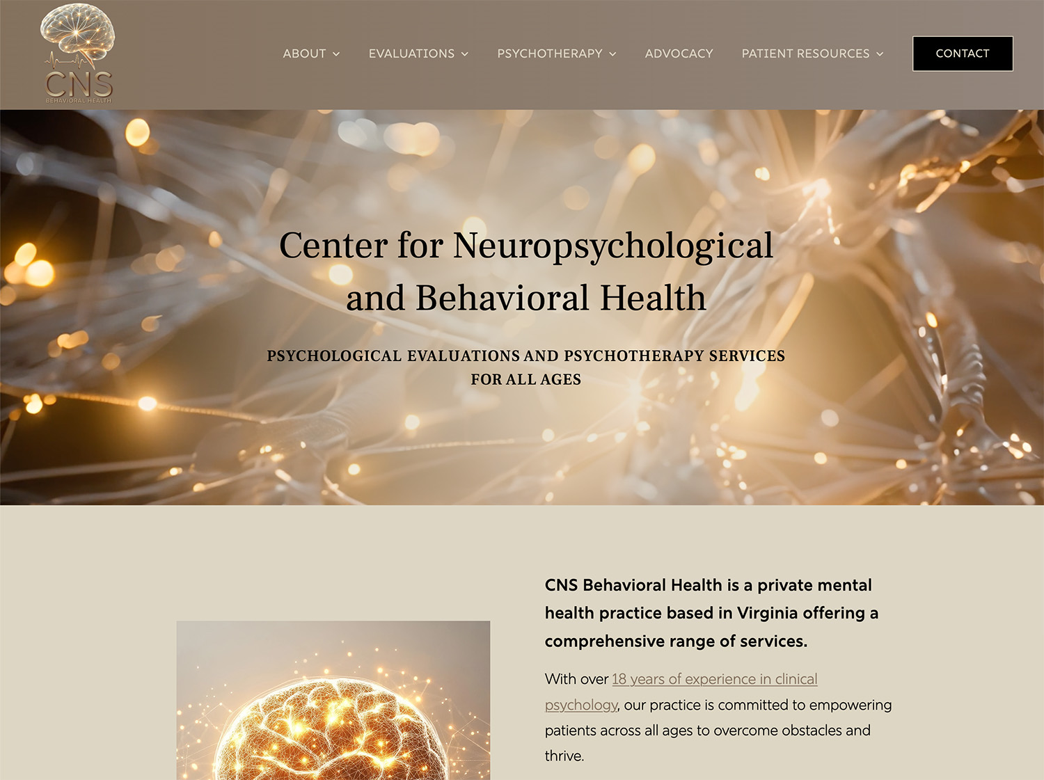 CNS Behavioral Health Website Design