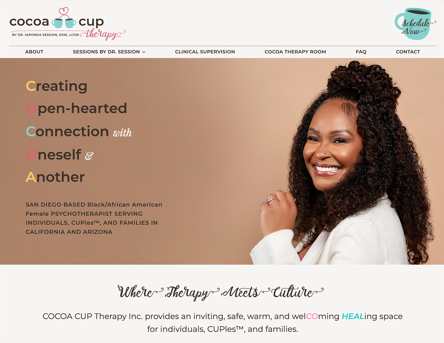 Cocoa Cup Therapy Website Design
