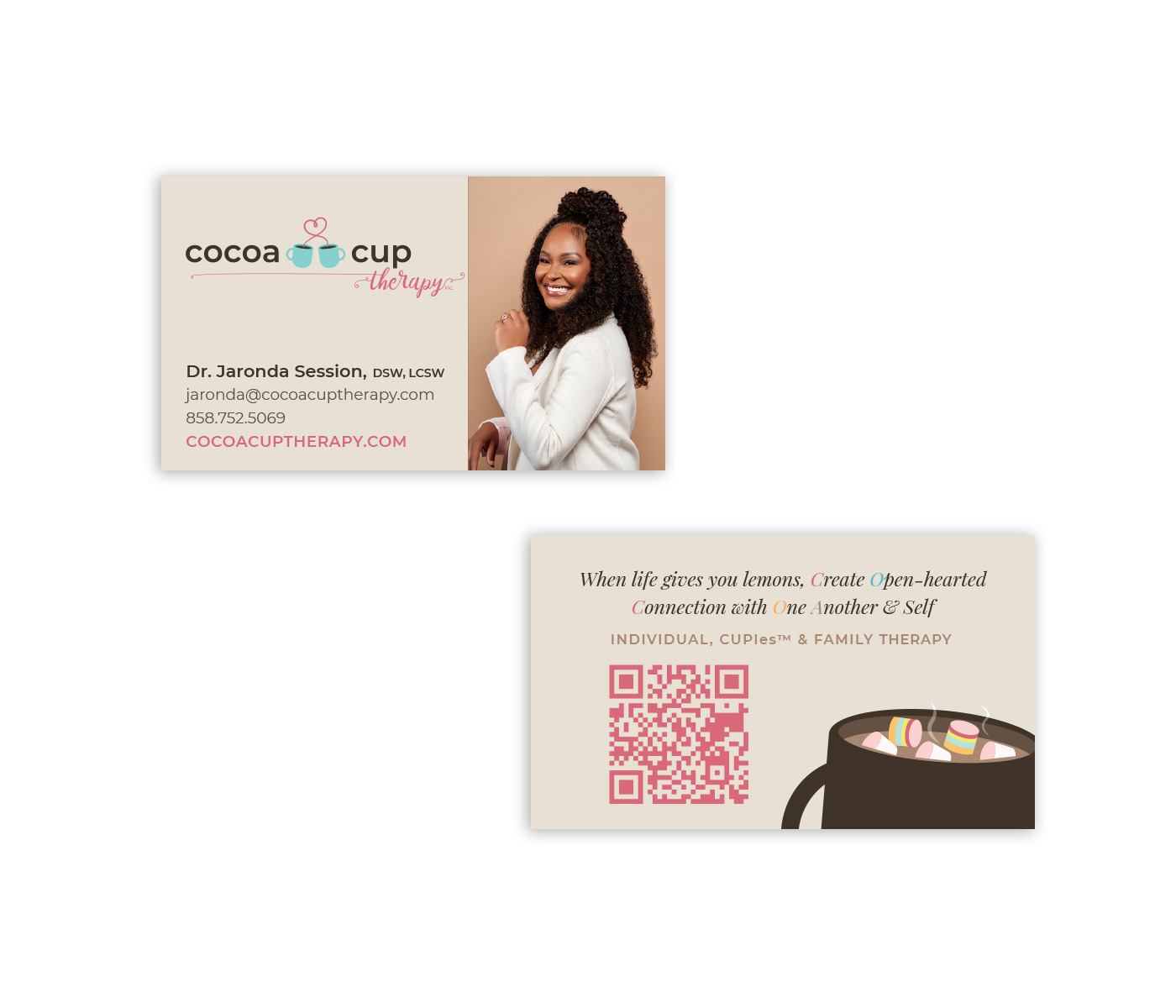 Cocoa Cup Therapy Business Card Design