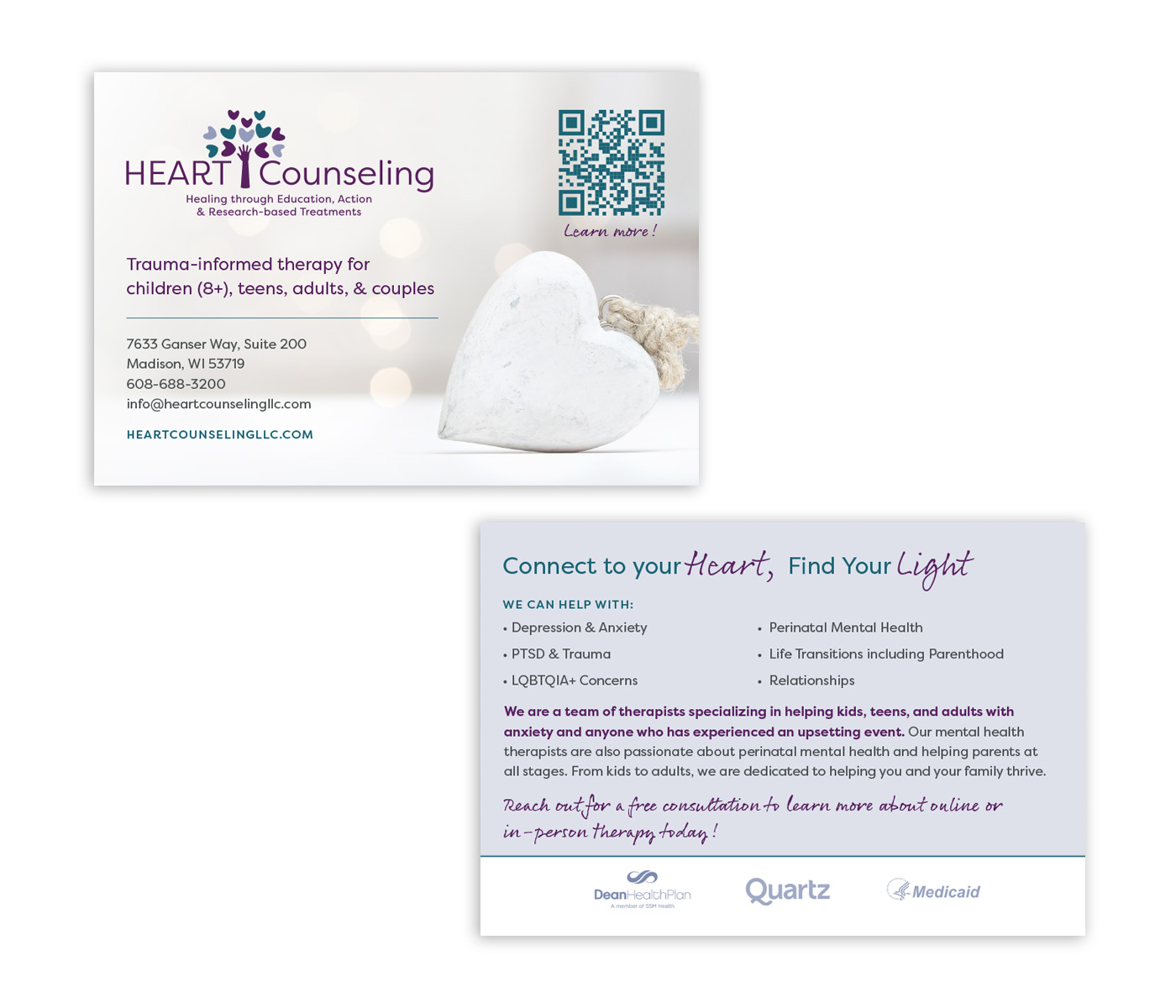Heart Counseling Postcard Design