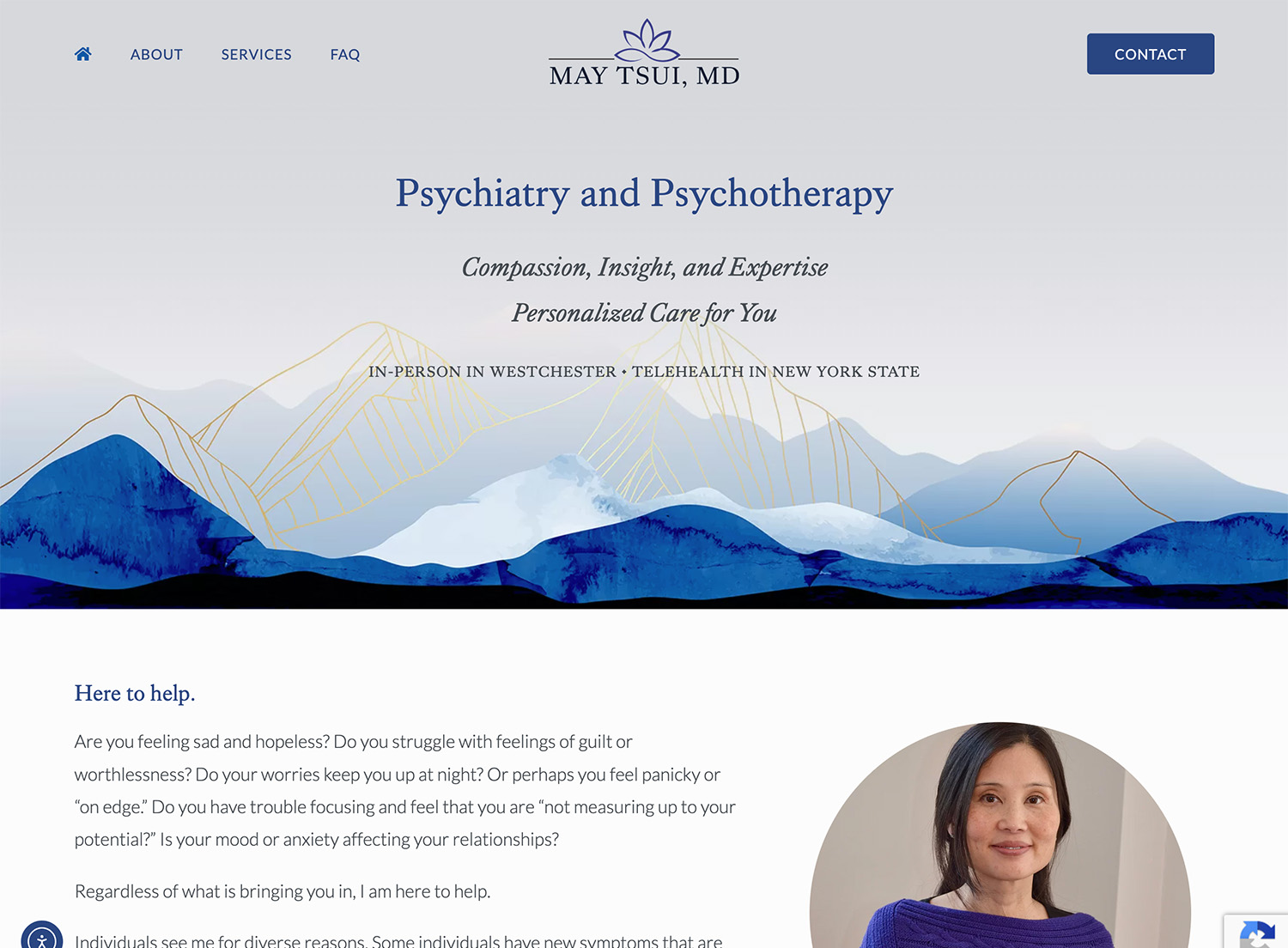 May Tsui, psychiatrist website design